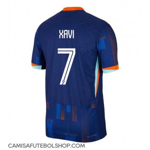 Camisa de time de futebol Holanda Xavi Simons #7 Replicas 2º Equipamento Europeu 2024 Manga Curta